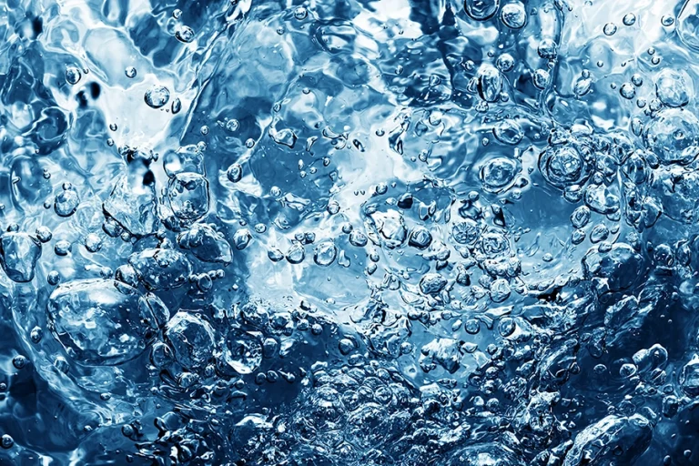 Close-up image of bubbles in water