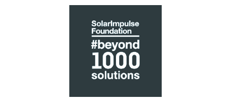 Logo for SolarImpulse Foundation #beyond 1000 solutions